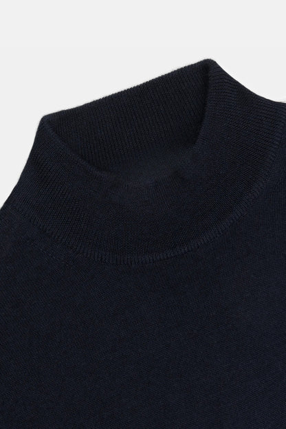 Portofino Kasjmier Mockneck – Nachtblauw