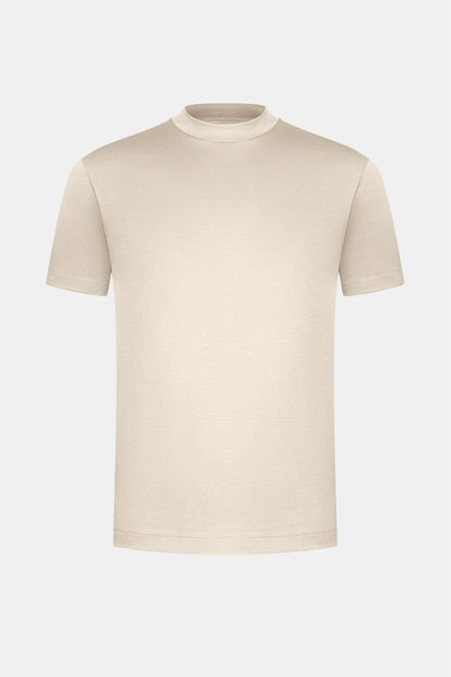 Premium glanzende T-Shirt beige