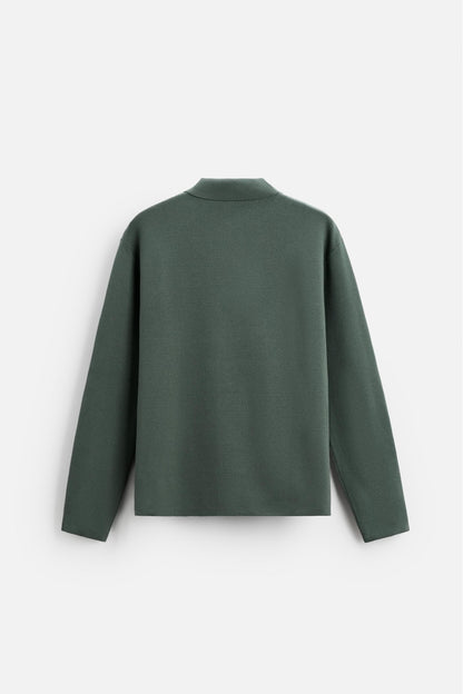 Katoen polo knoopjes lang groen