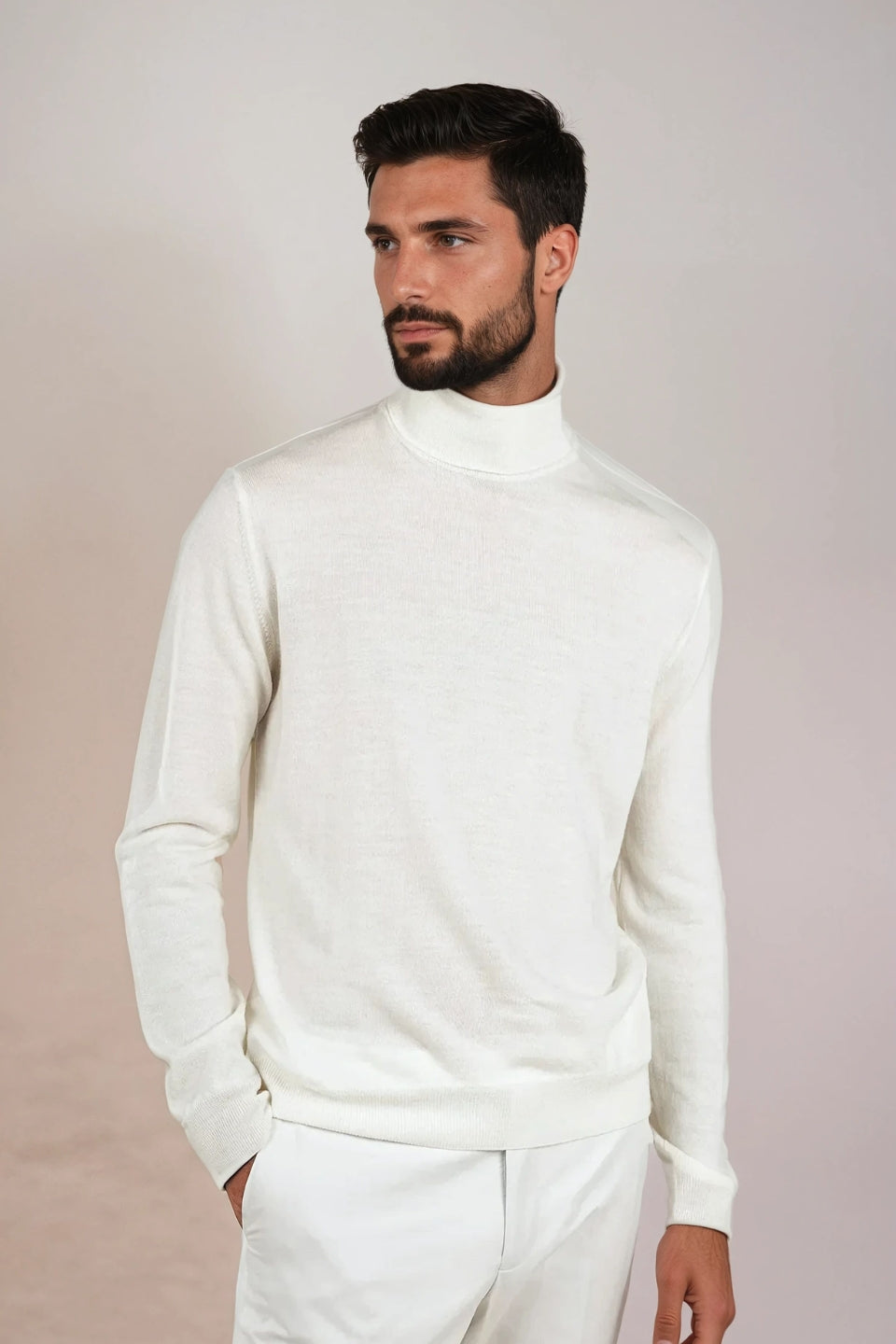Lugano Cashmere Turtleneck - Ecru